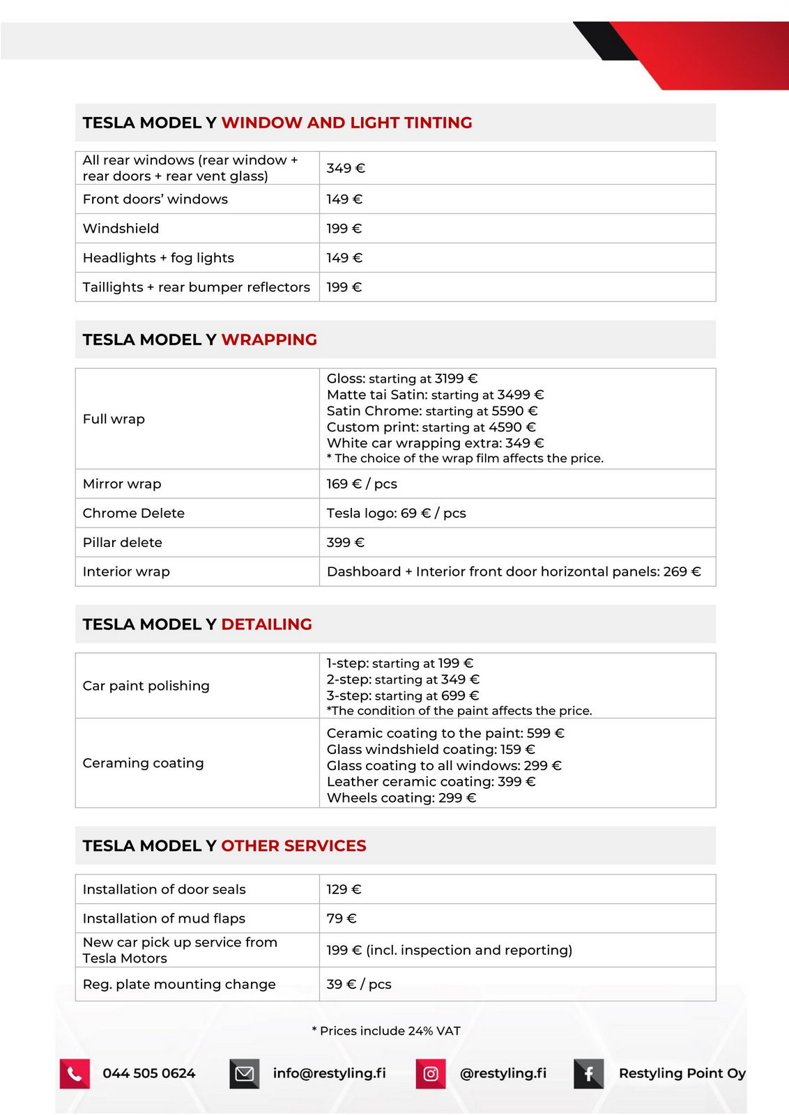 Tesla Model Y price list 02