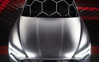Audin auto sivupeilien teippaus Gloss Black