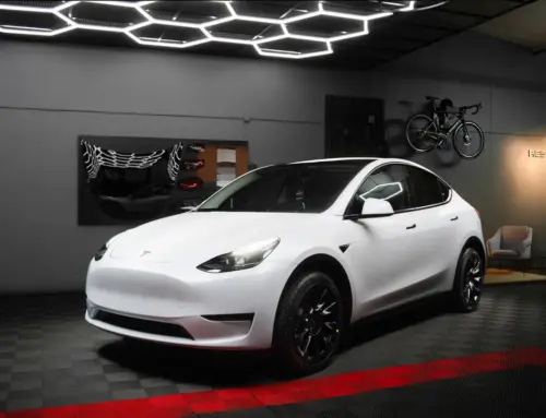 Tesla Model Y – paint protection film with matte PPF wrapping